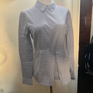 NWOT oodji Ultra Striped Peplum Blouse | Size 38 | Tailored Shirt  Xs-S